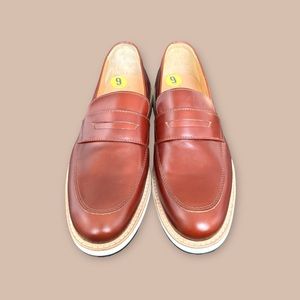 Want les Essentiels men’s leather loafers shoes size 42 / 9 NEW